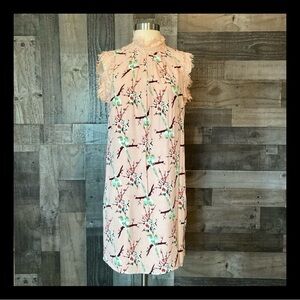 Chelsea & Violet pink lace dress small birds cherry floral coquette Softgirl